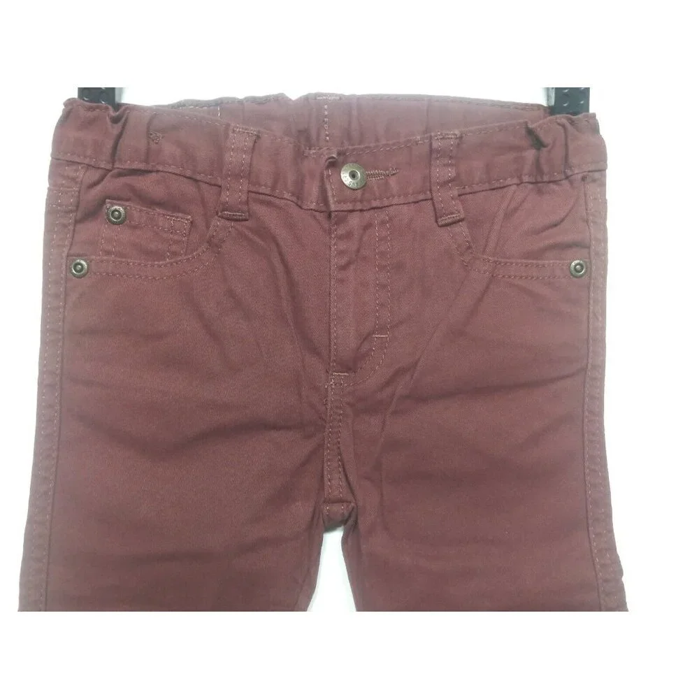 NWT Wrangler Jeans boys 2T Slim straight BROWN Adjustable waist flex fabric NEW